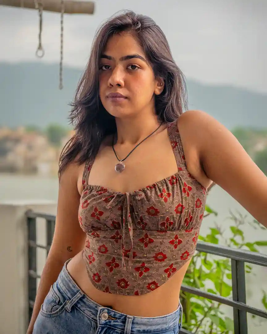 Brown Aru Corset Top