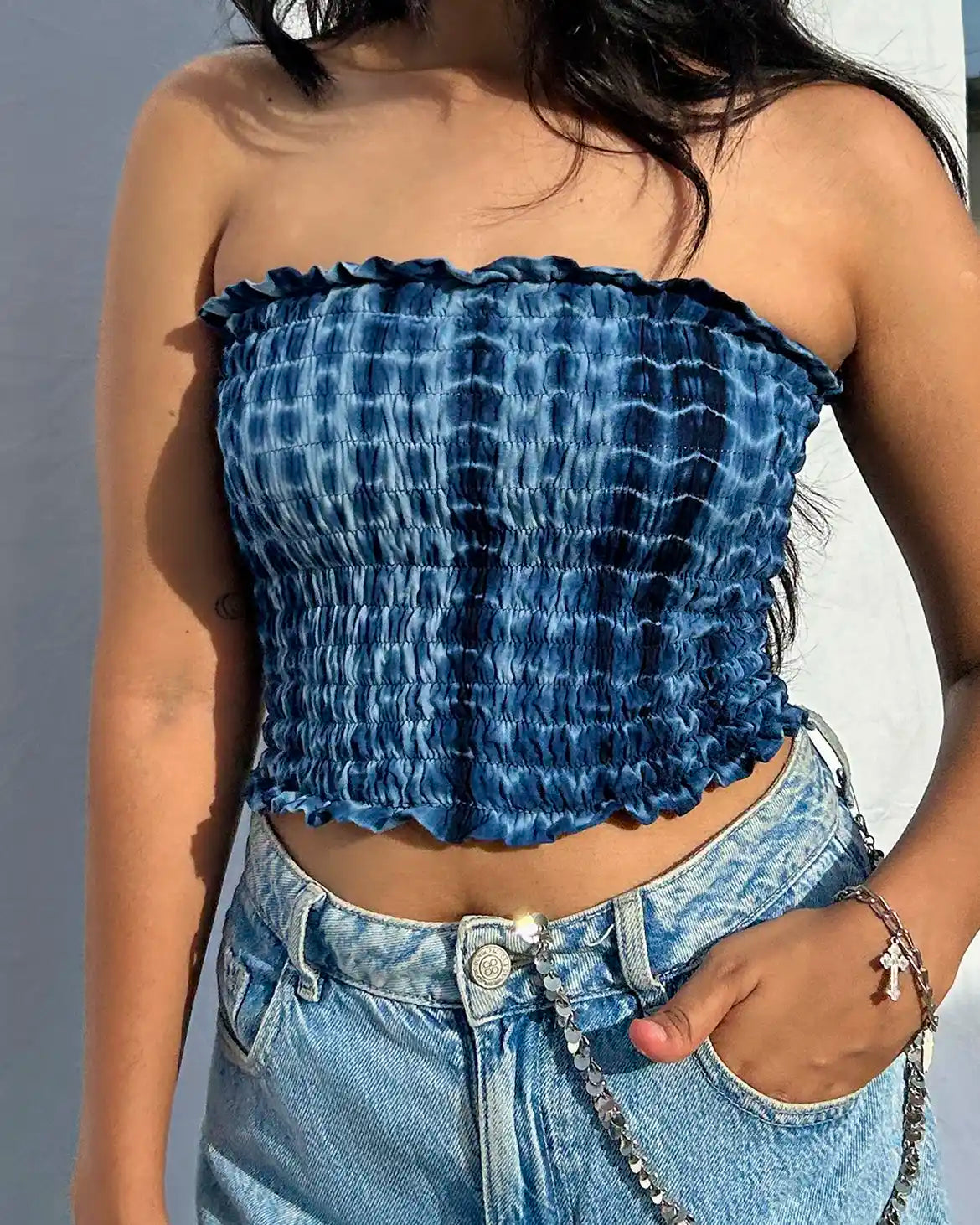 Stormy blue Pri Tube top