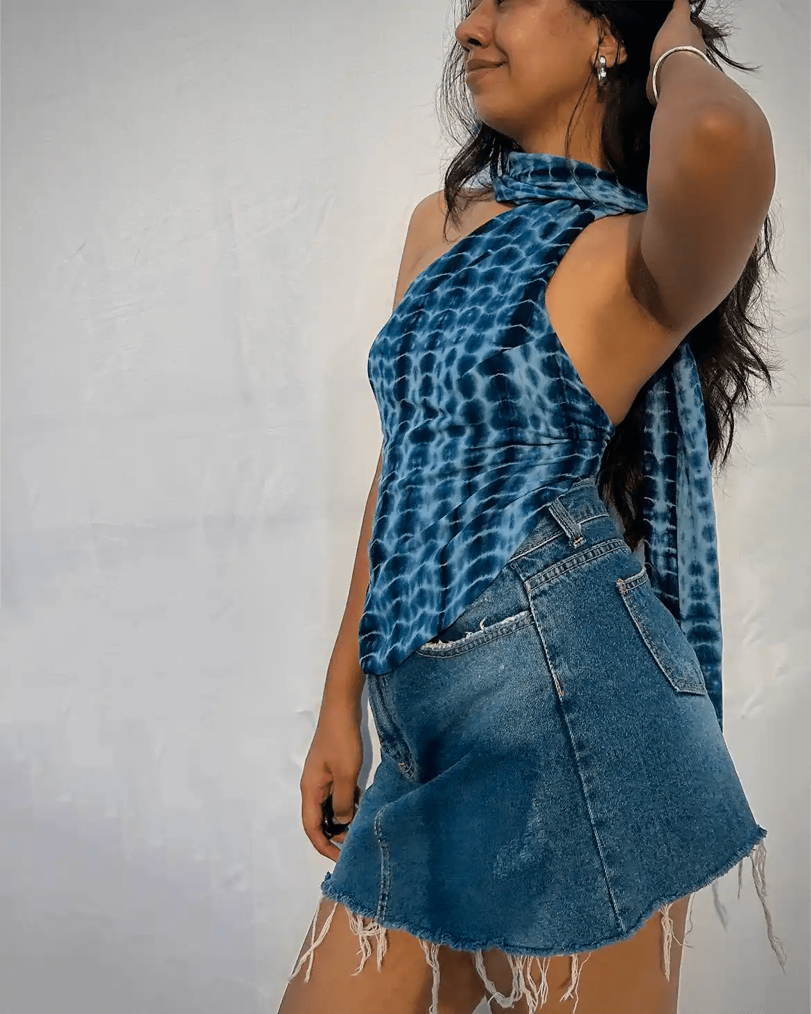 NIA BLUE Y2K TOP - Shopsuhi