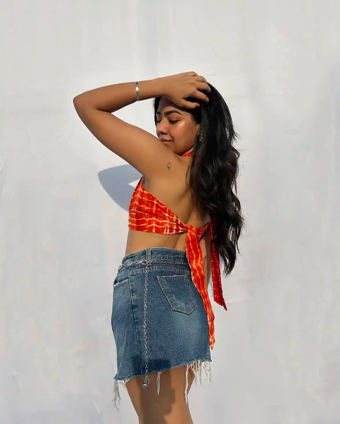 Orng Nuri Halter Neck Top