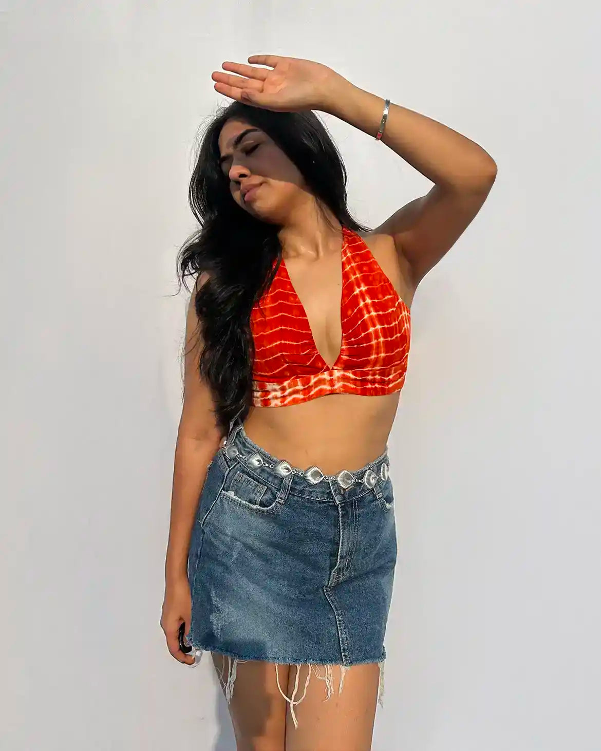 Orng Nuri Halter Neck Top