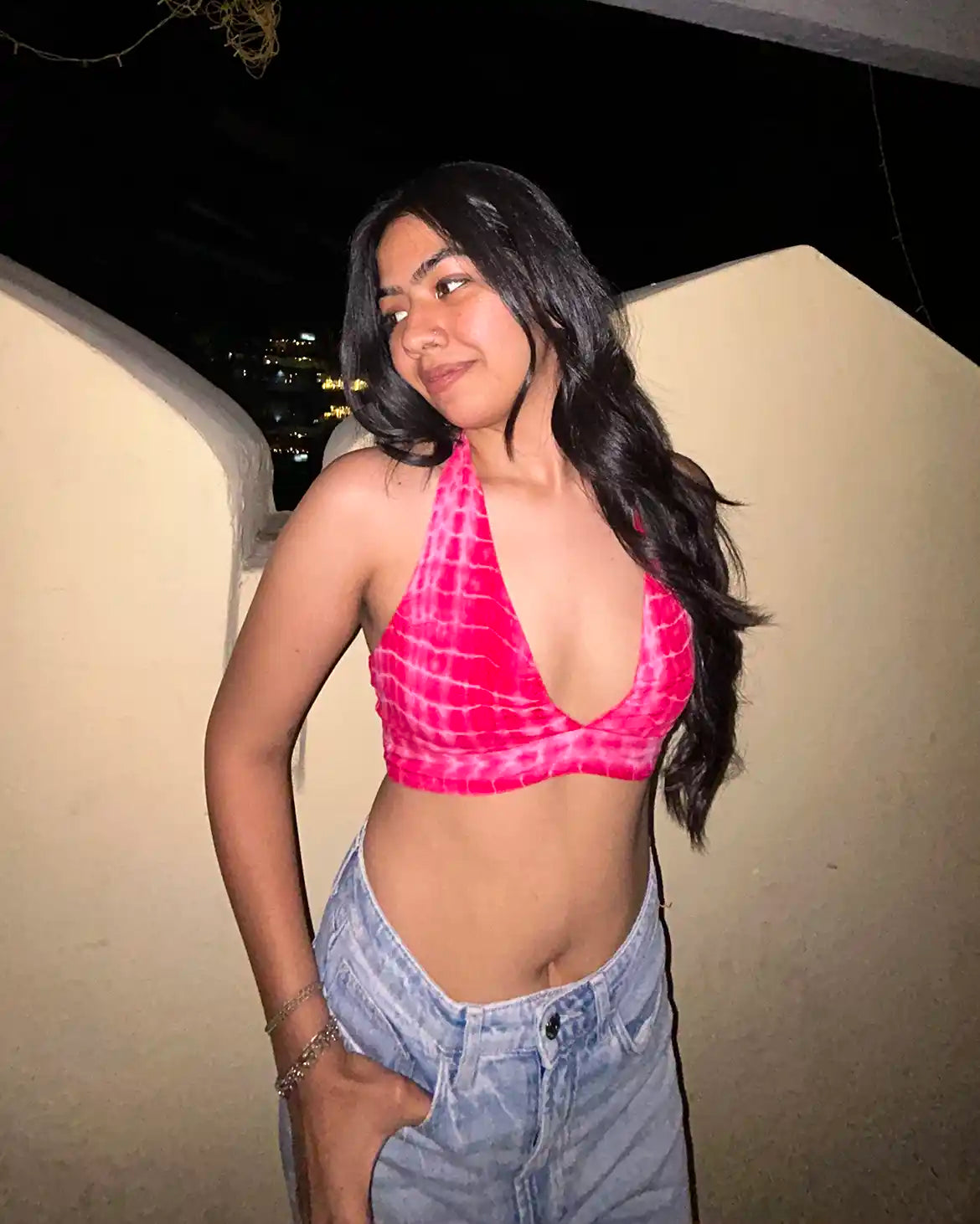 Pink Nuri Halter Neck Top