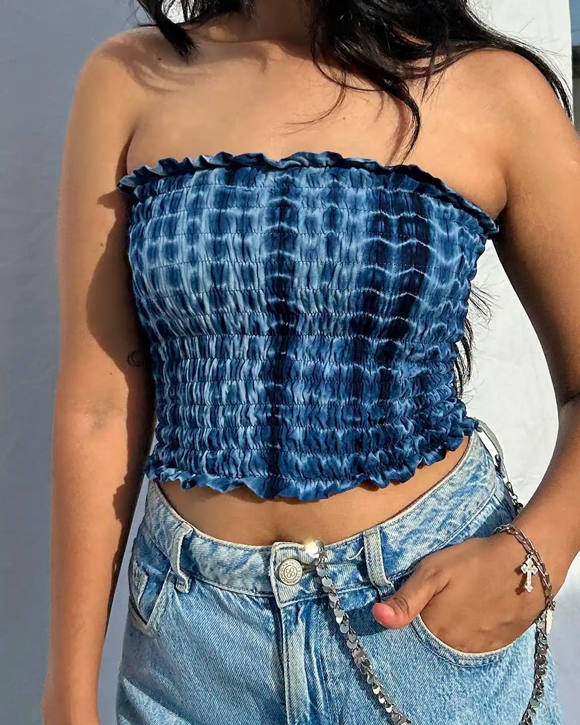 Stormy blue Pri Tube top - Shopsuhi