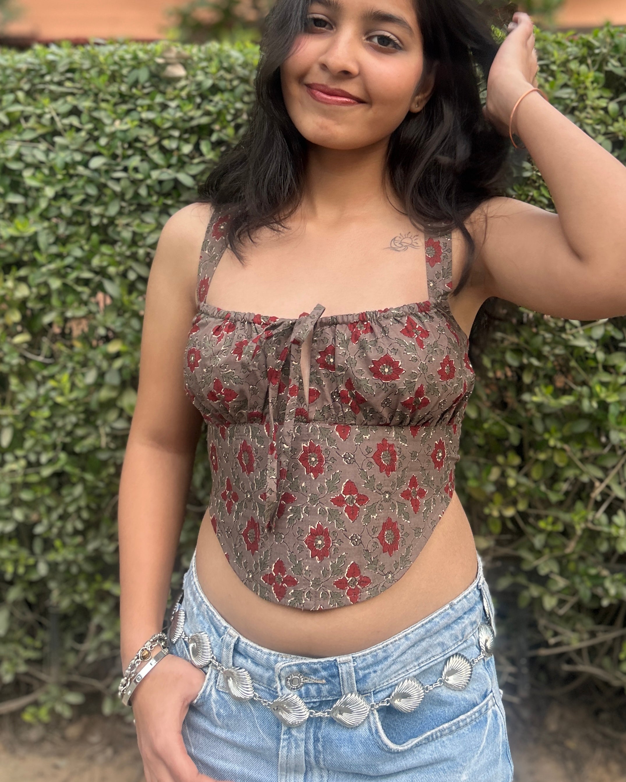 Brown Aru Corset Top