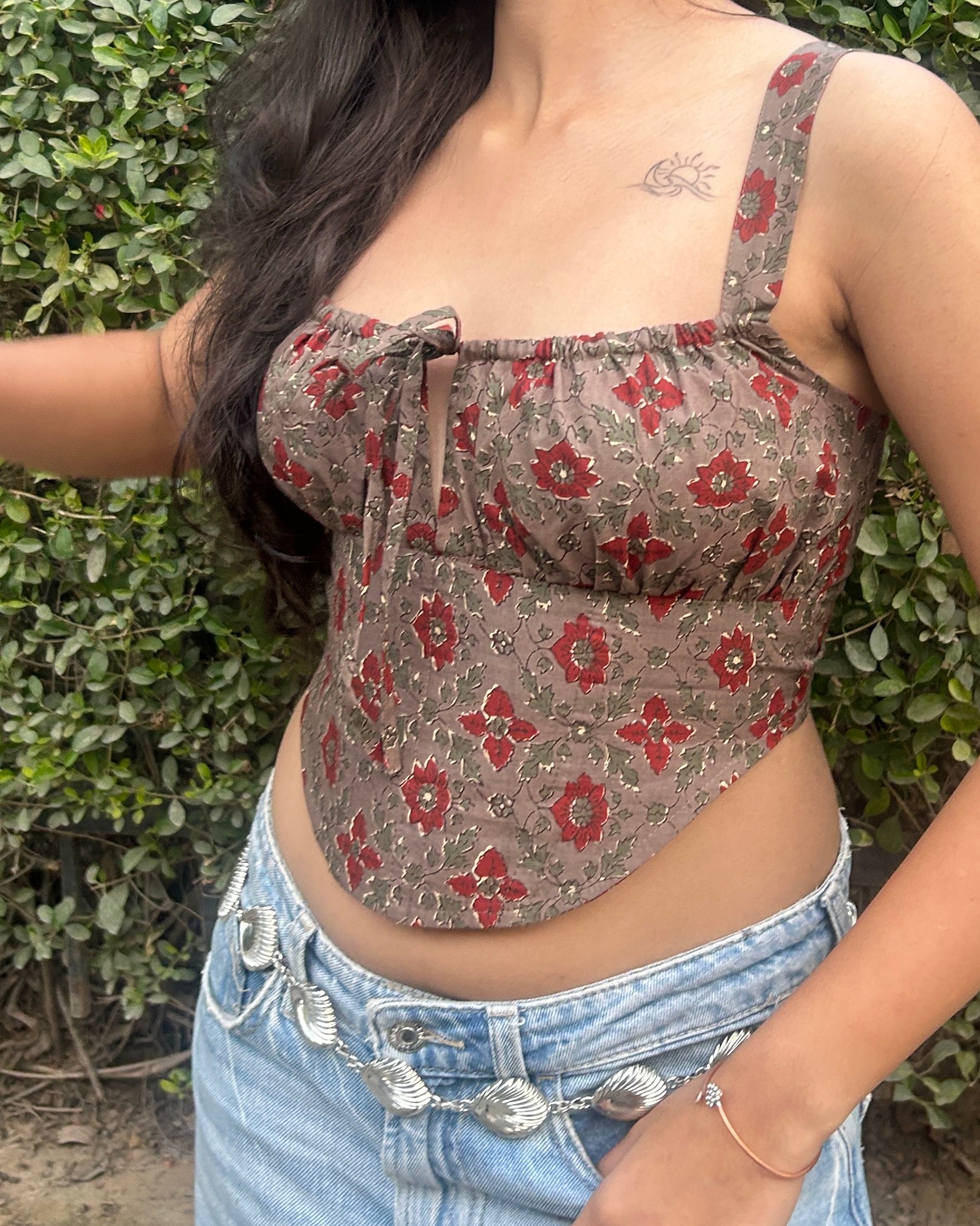 Brown Aru Corset Top