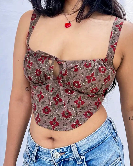 Brown Aru Corset Top