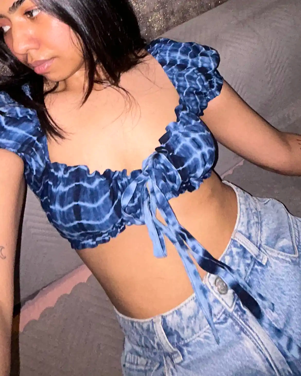Blue Aira Crop Top