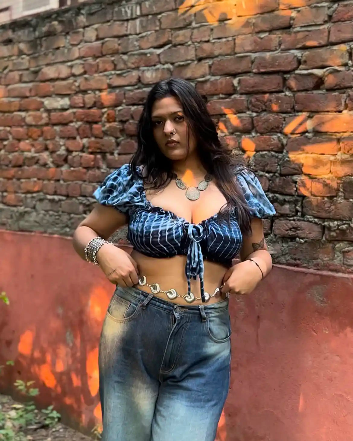 Blue Aira Crop Top