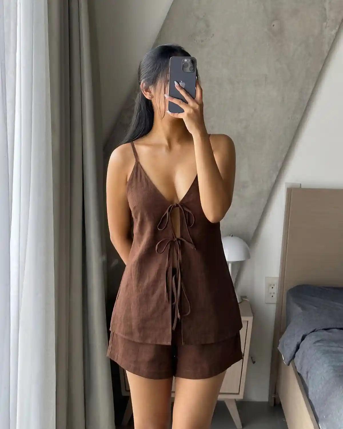 Strings Attached Top (padded) Chocolate Brown