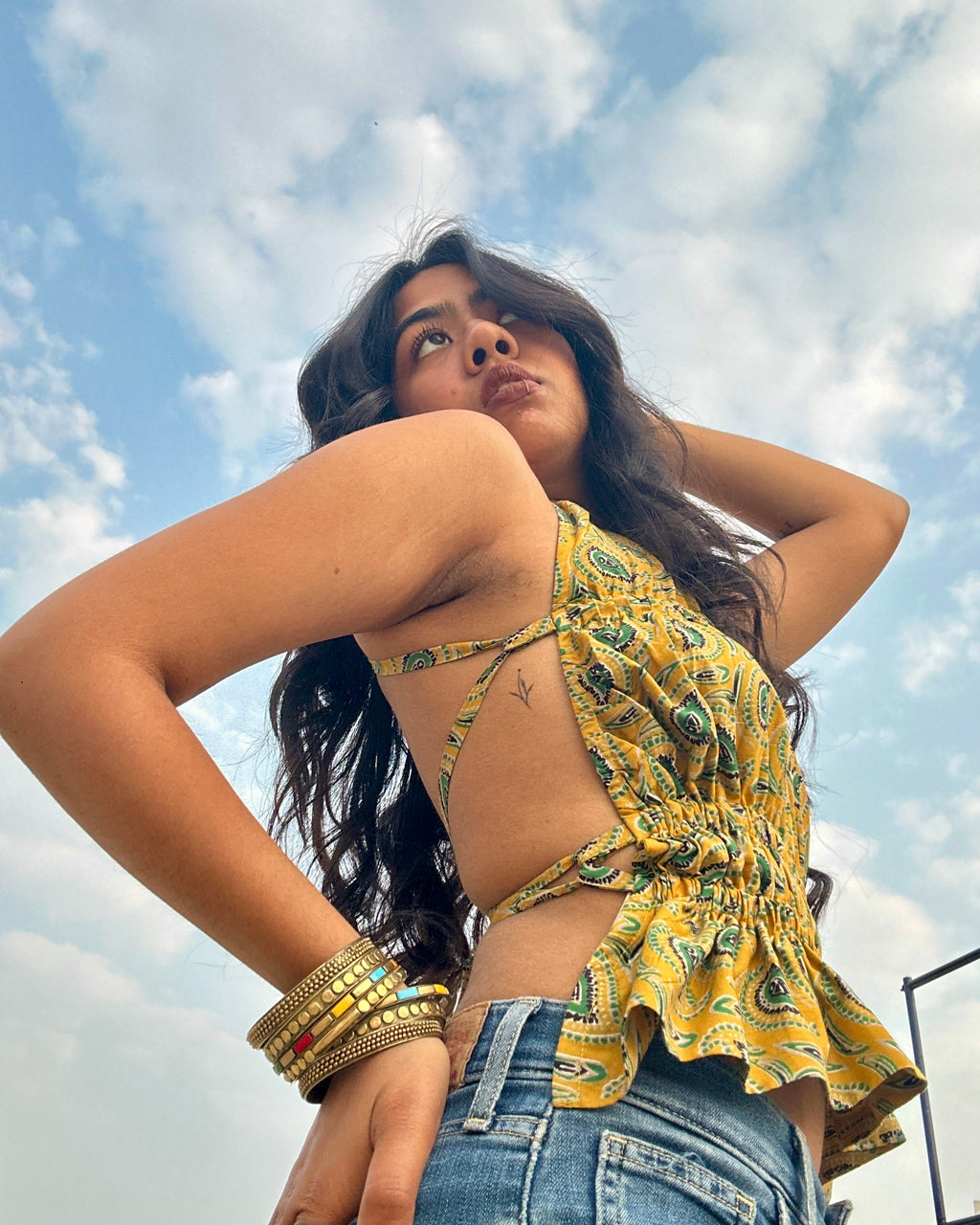 Mustard Yellow Sharvari Top