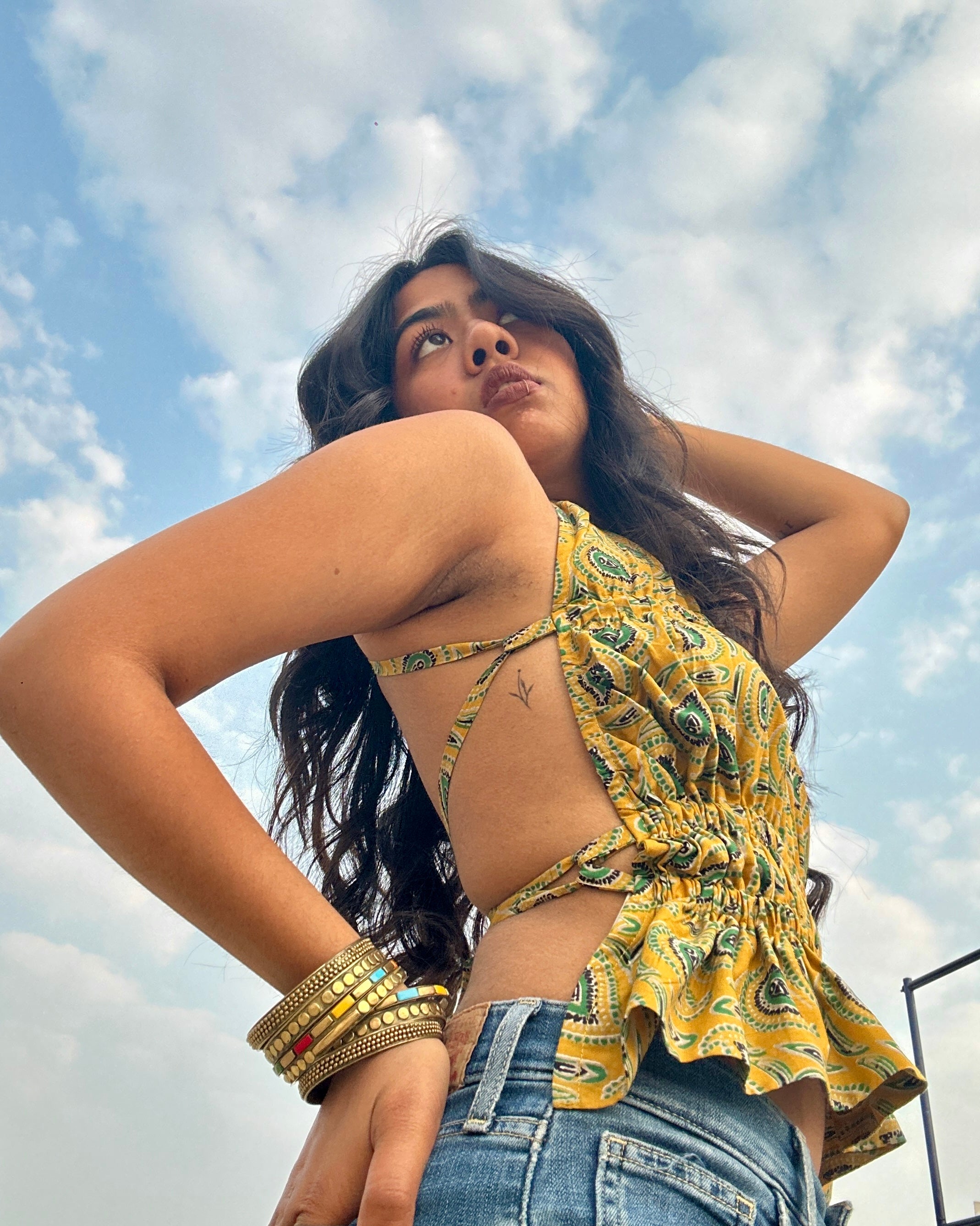 Mustard Yellow Sharvari Top