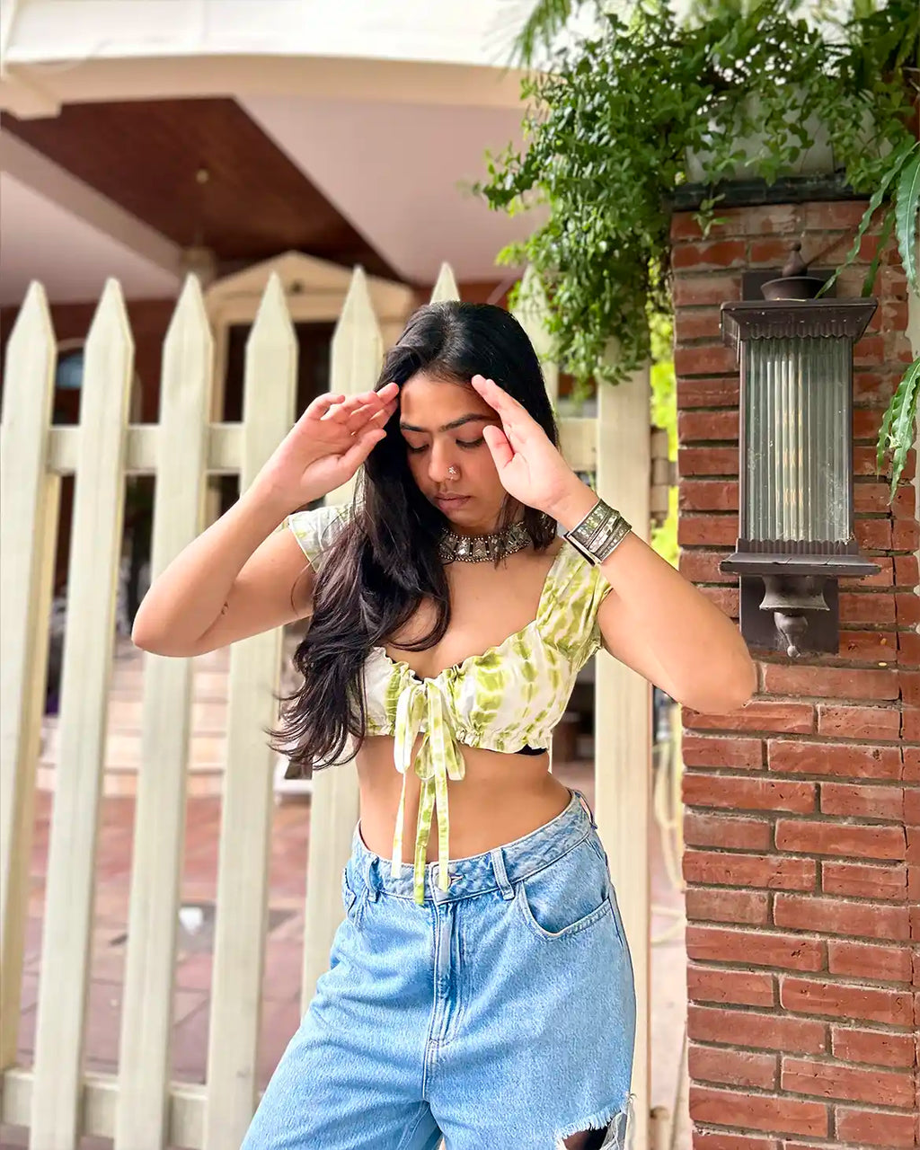 Green Aira Crop Top