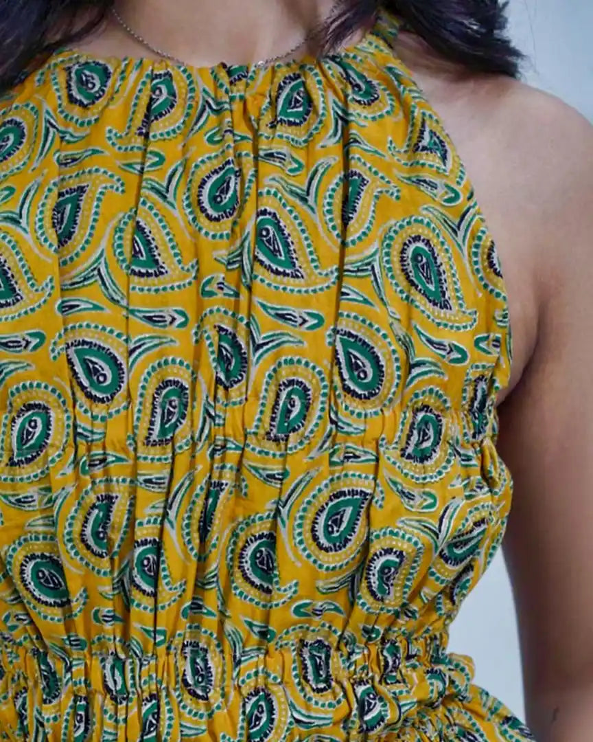 Mustard Yellow Sharvari Top