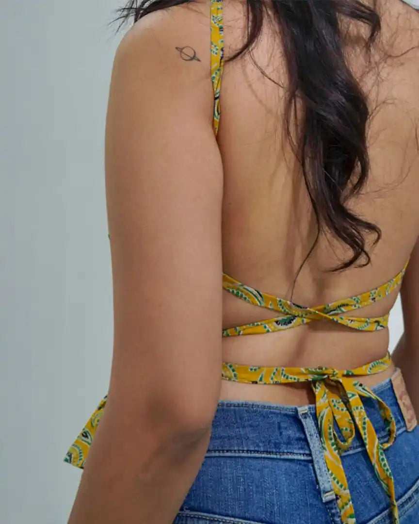 Mustard Yellow Sharvari Top
