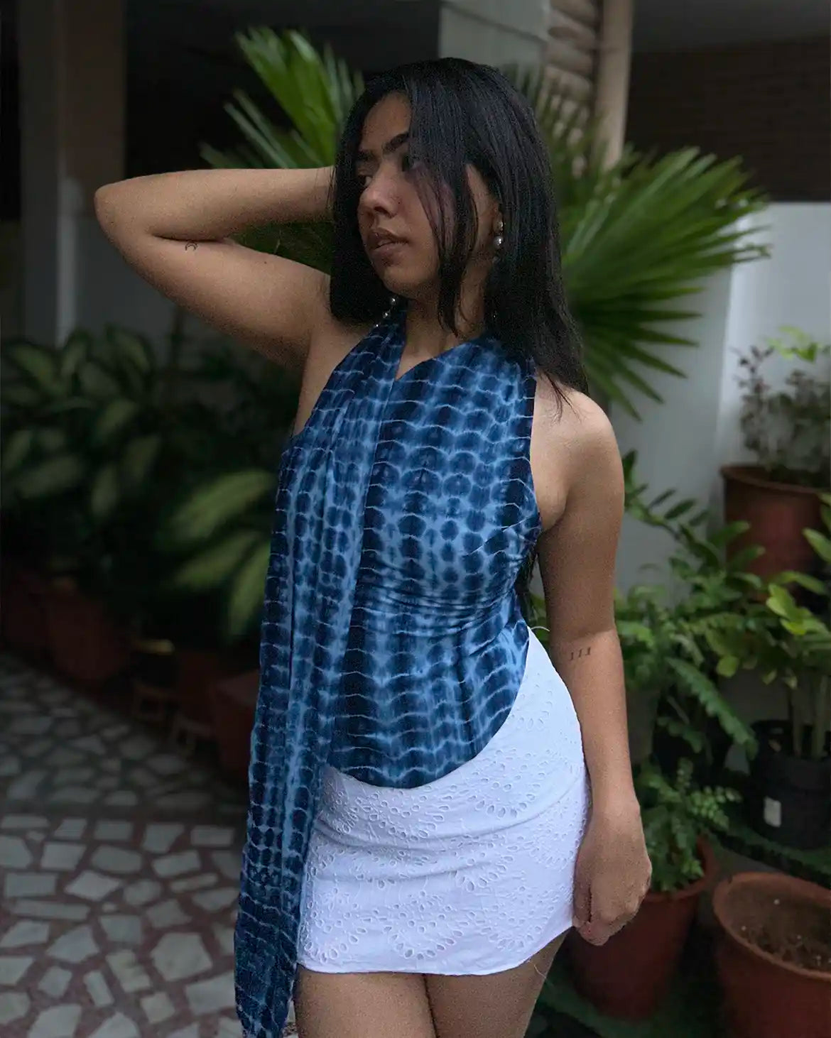 NIA BLUE Y2K TOP