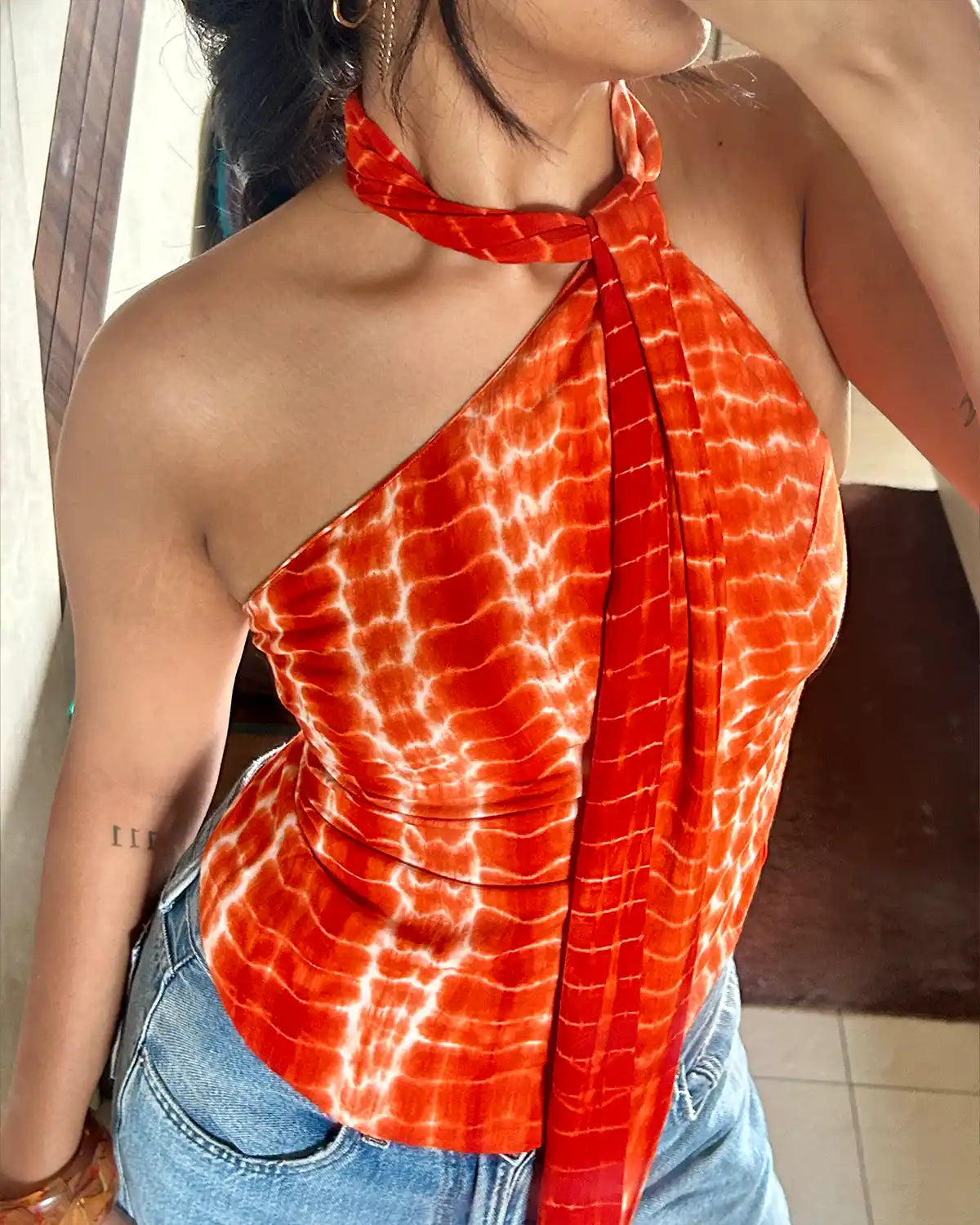 NIA ORNG Y2K TOP