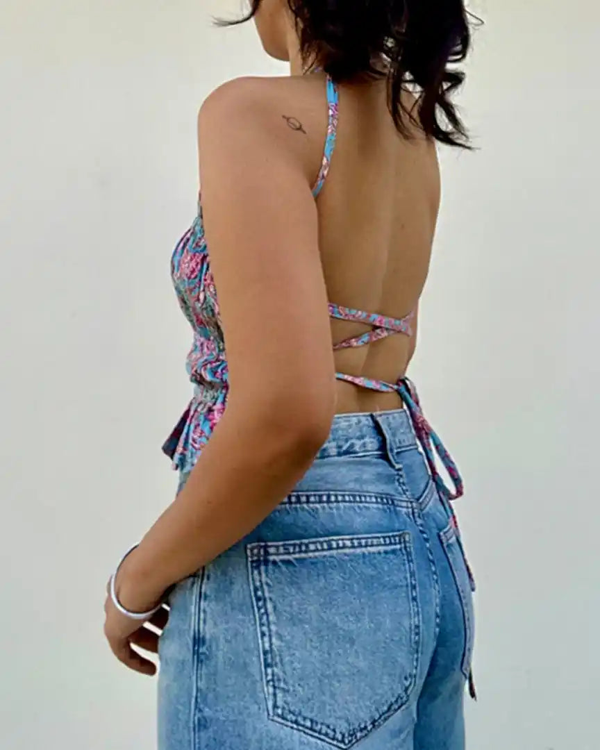 Powder Blue Sharvari Top