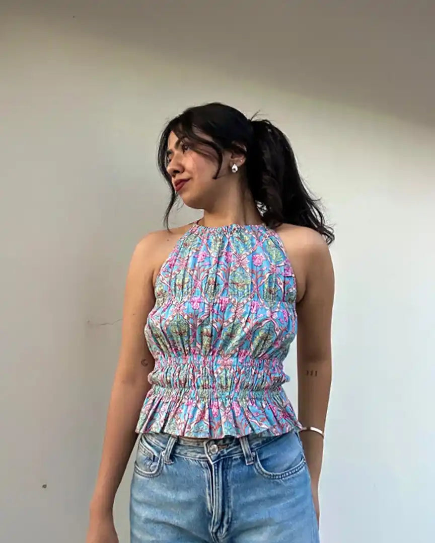 Powder Blue Sharvari Top