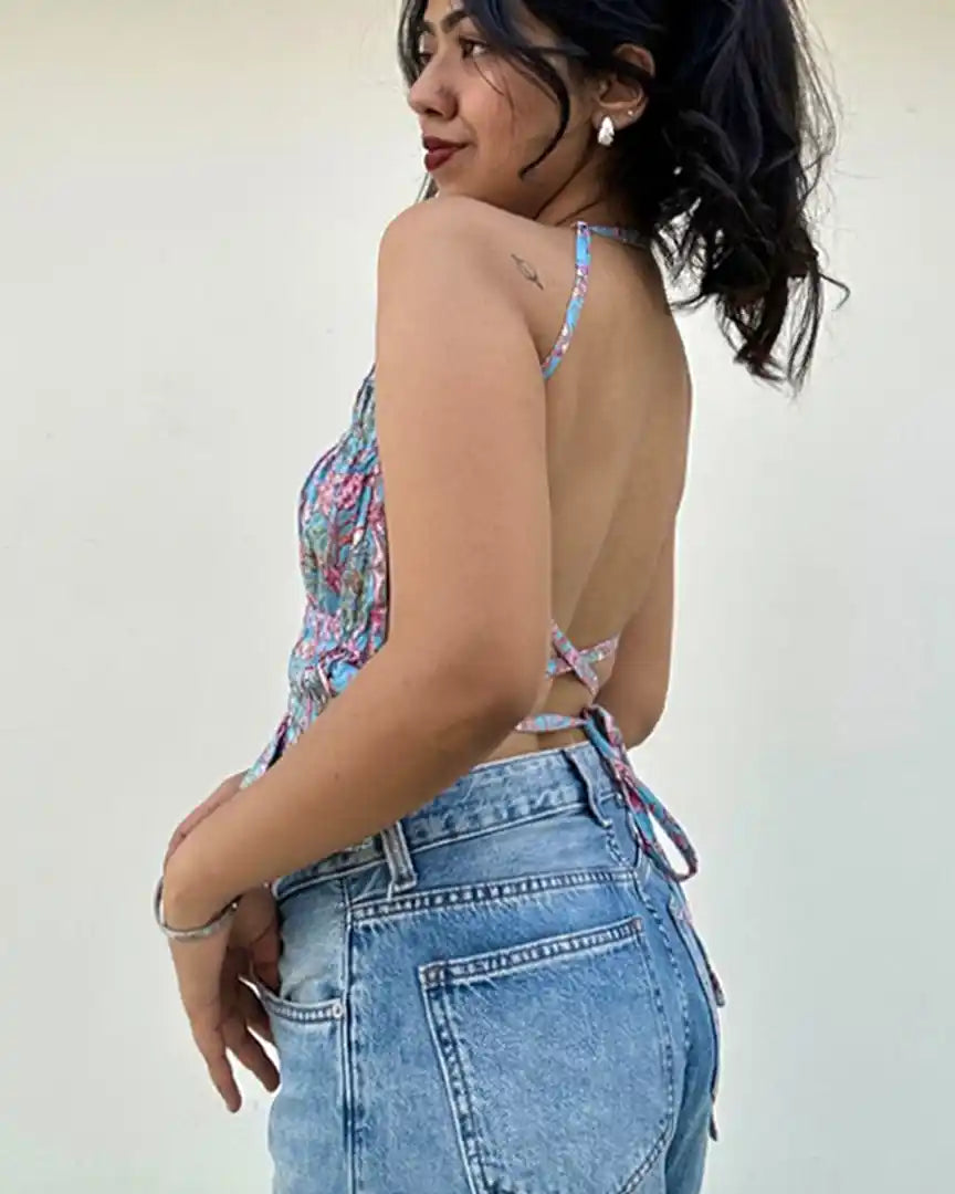 Powder Blue Sharvari Top