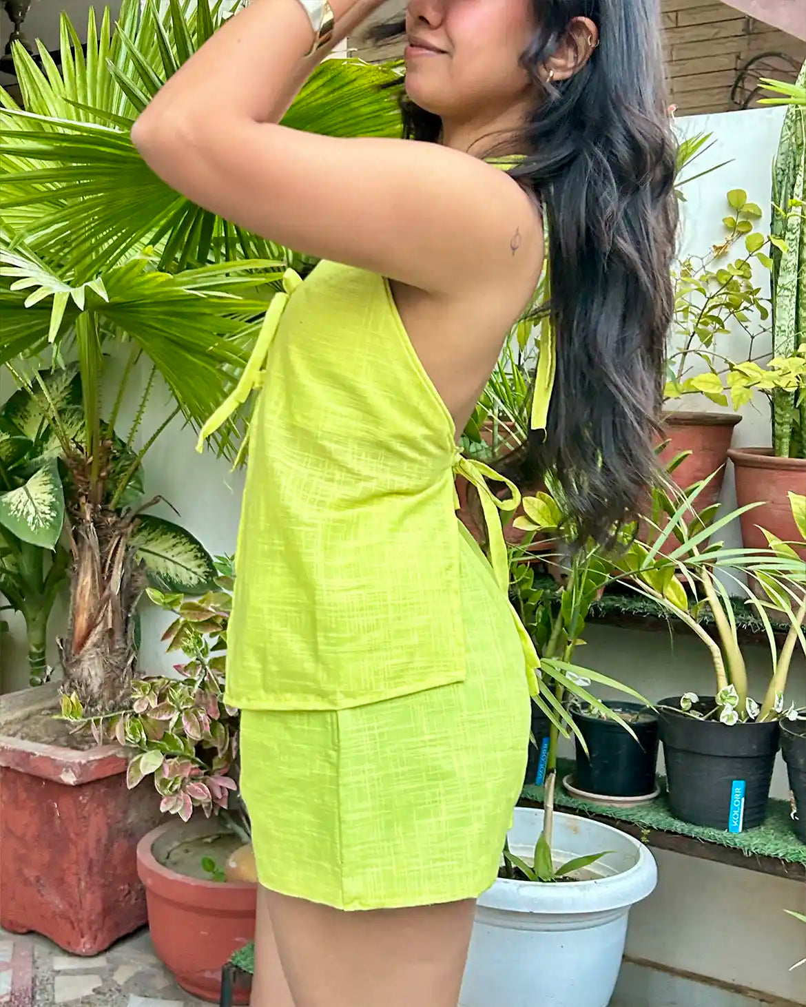 Lime Green Strings attached Co-ord set