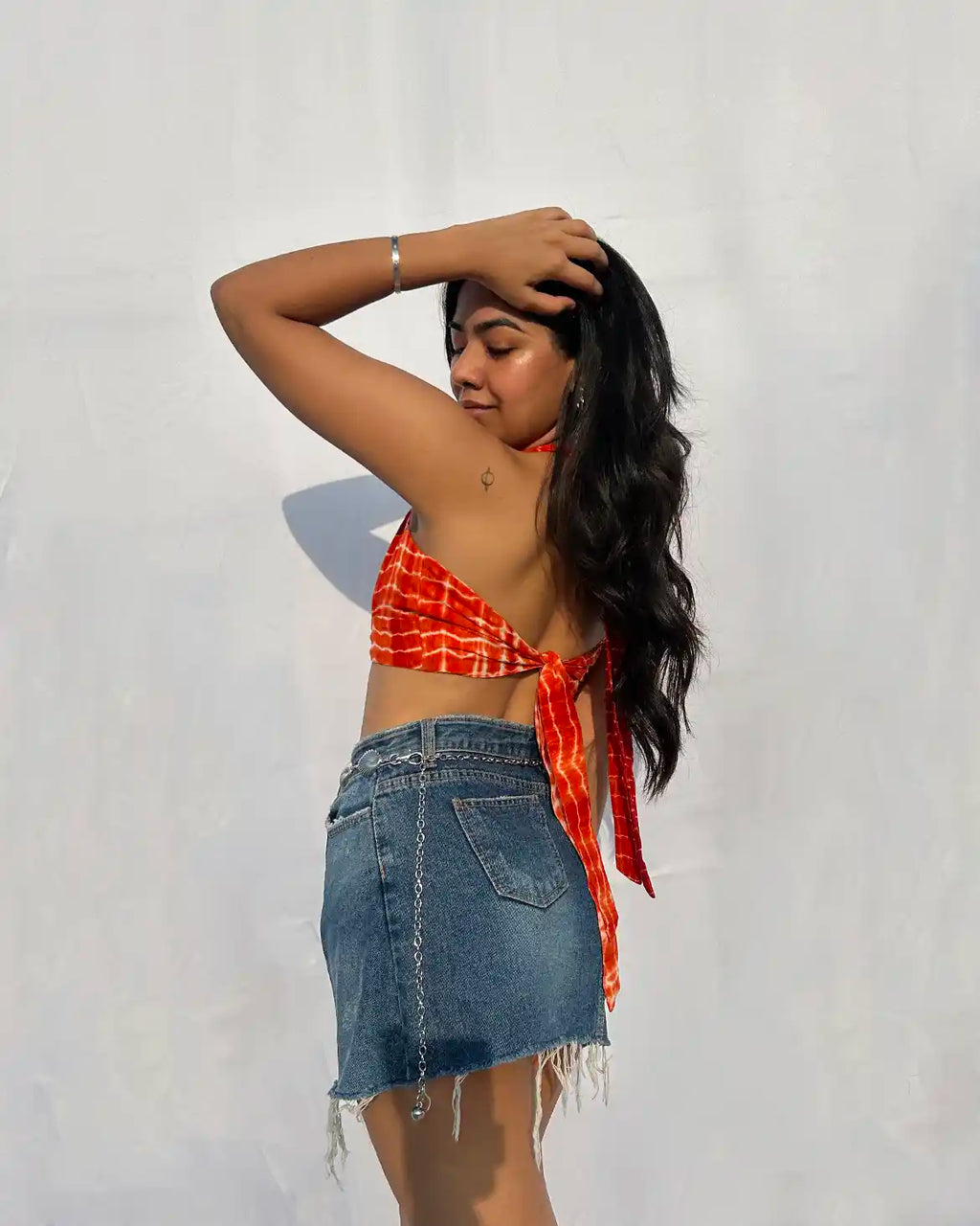 Orng Nuri Halter Neck Top
