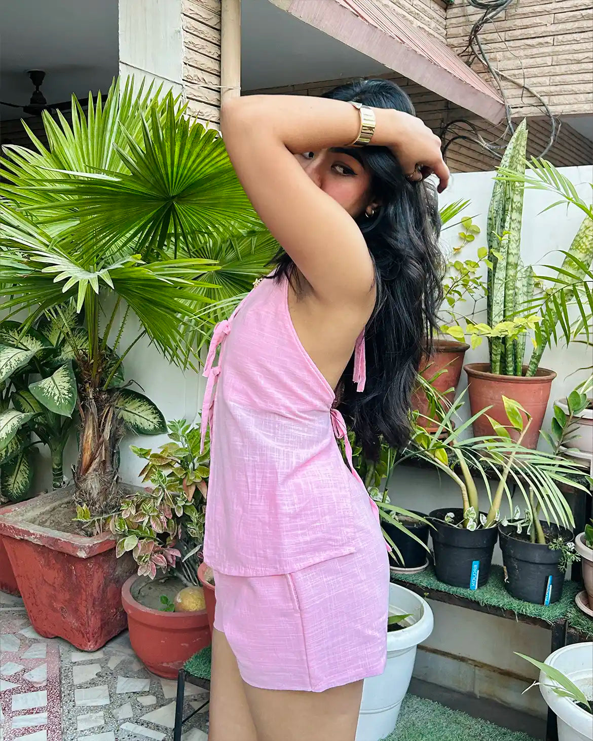 Blush Pink Strings attached Co-ord set