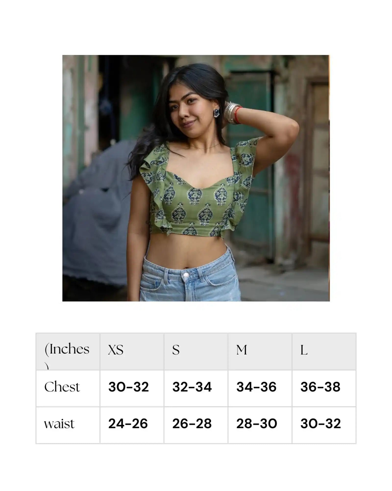 Sea Green Rooh frill top