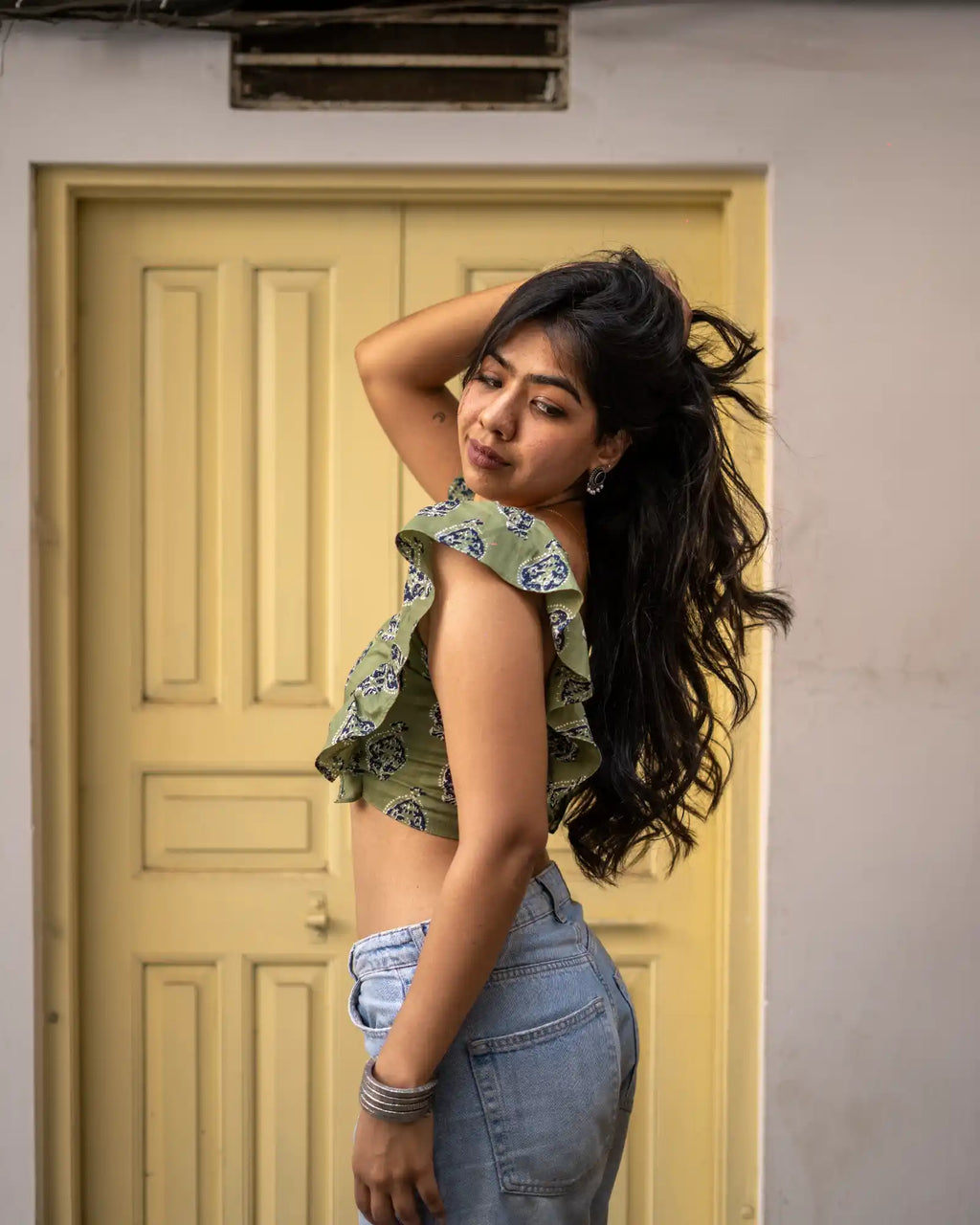 Sea Green Rooh frill top