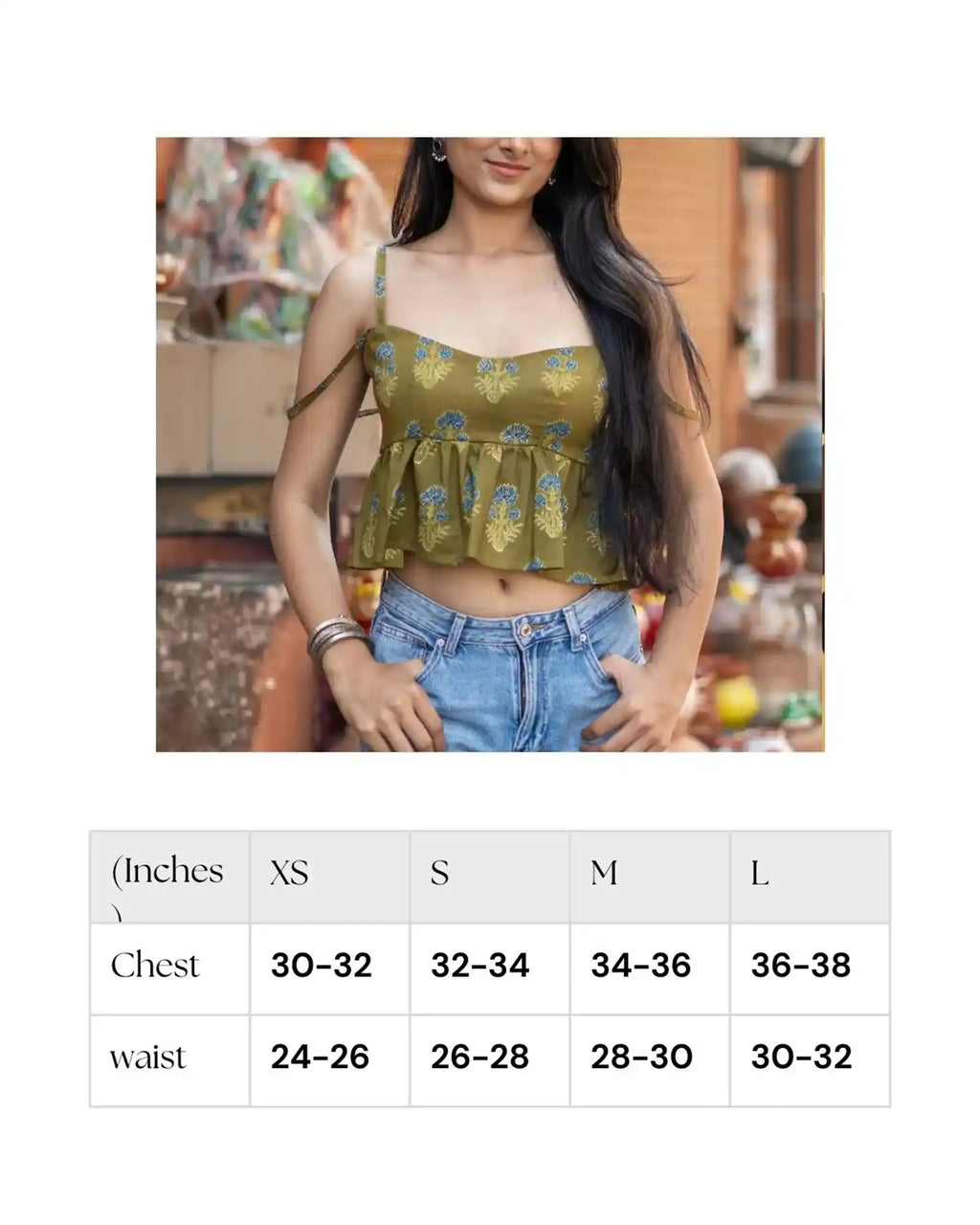 Saanjh Olive sweetheart Neck Top